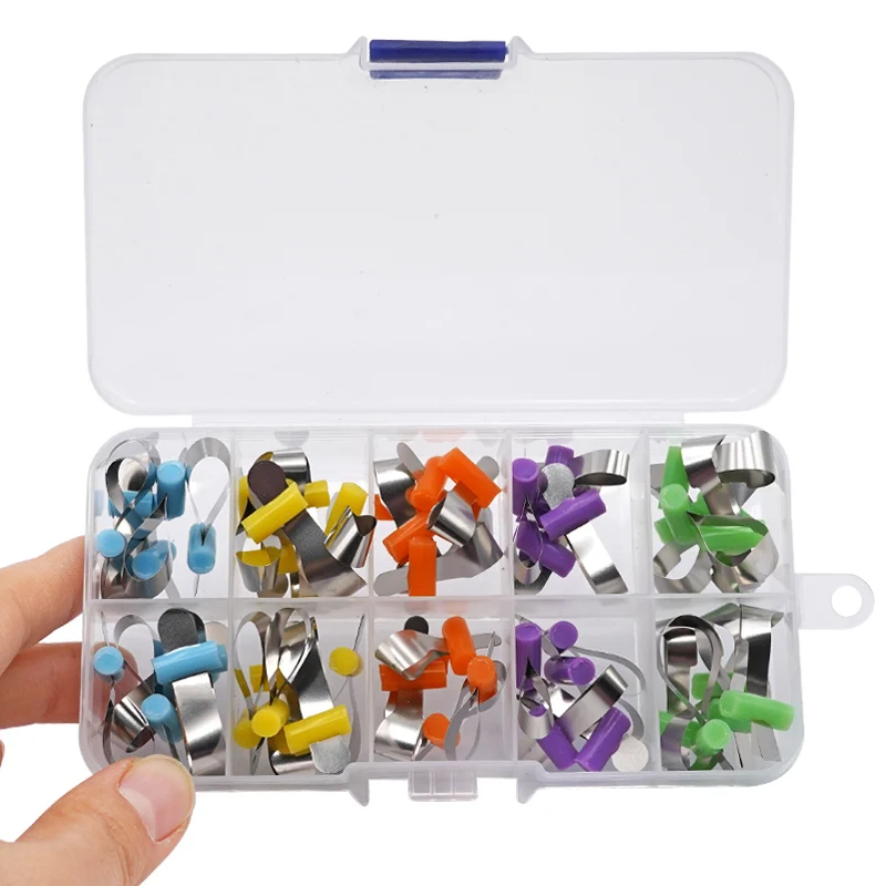 

50pcs/Box Dental Orthodontic Forming Sheet Sectional Contoured Metal Matrices With Positioning For Dentistry Adult And Children