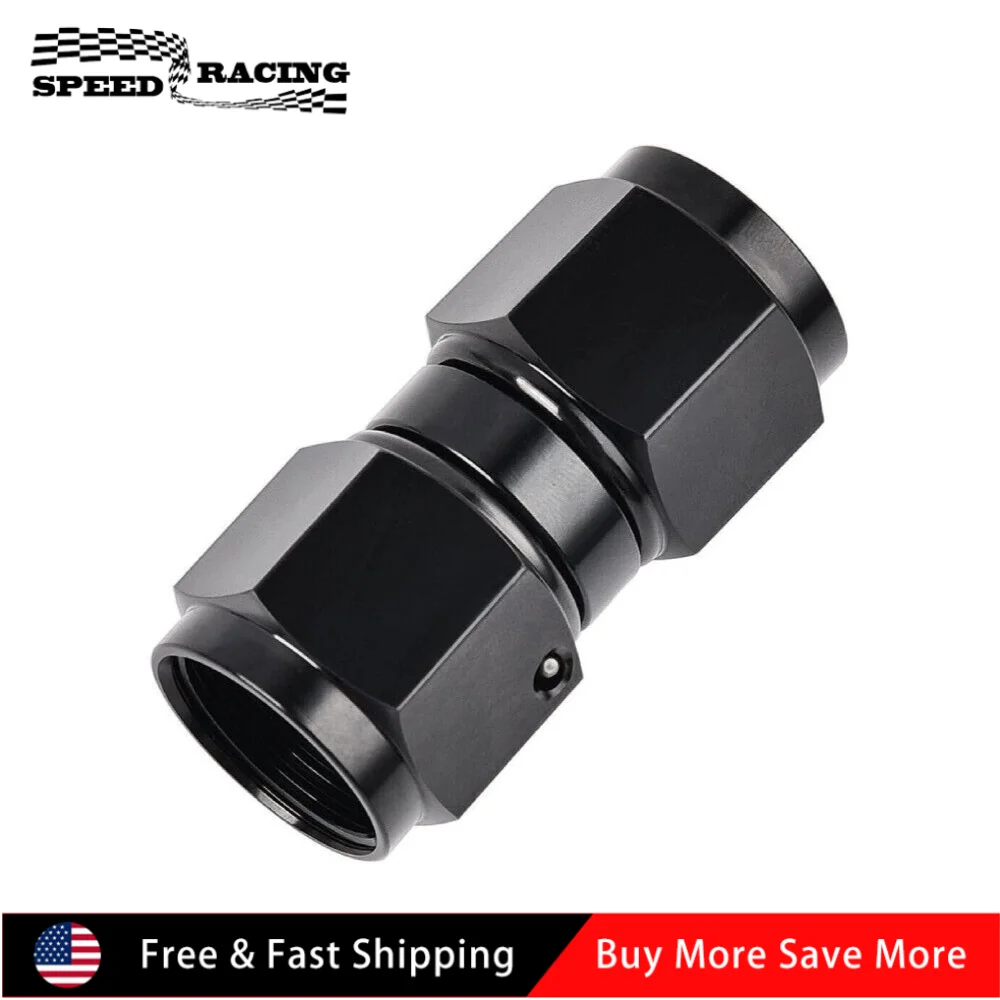 

AN6 AN10 Алюминиевая прямая поворотная муфта с внутренней резьбой, фитинговый адаптер, черный TF-1108