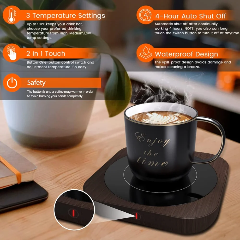 , Mug Warmer for Desk, Coffee Warmer, Cup with  Temperature Setting & Auto Shut Off Coffee, Bevera
