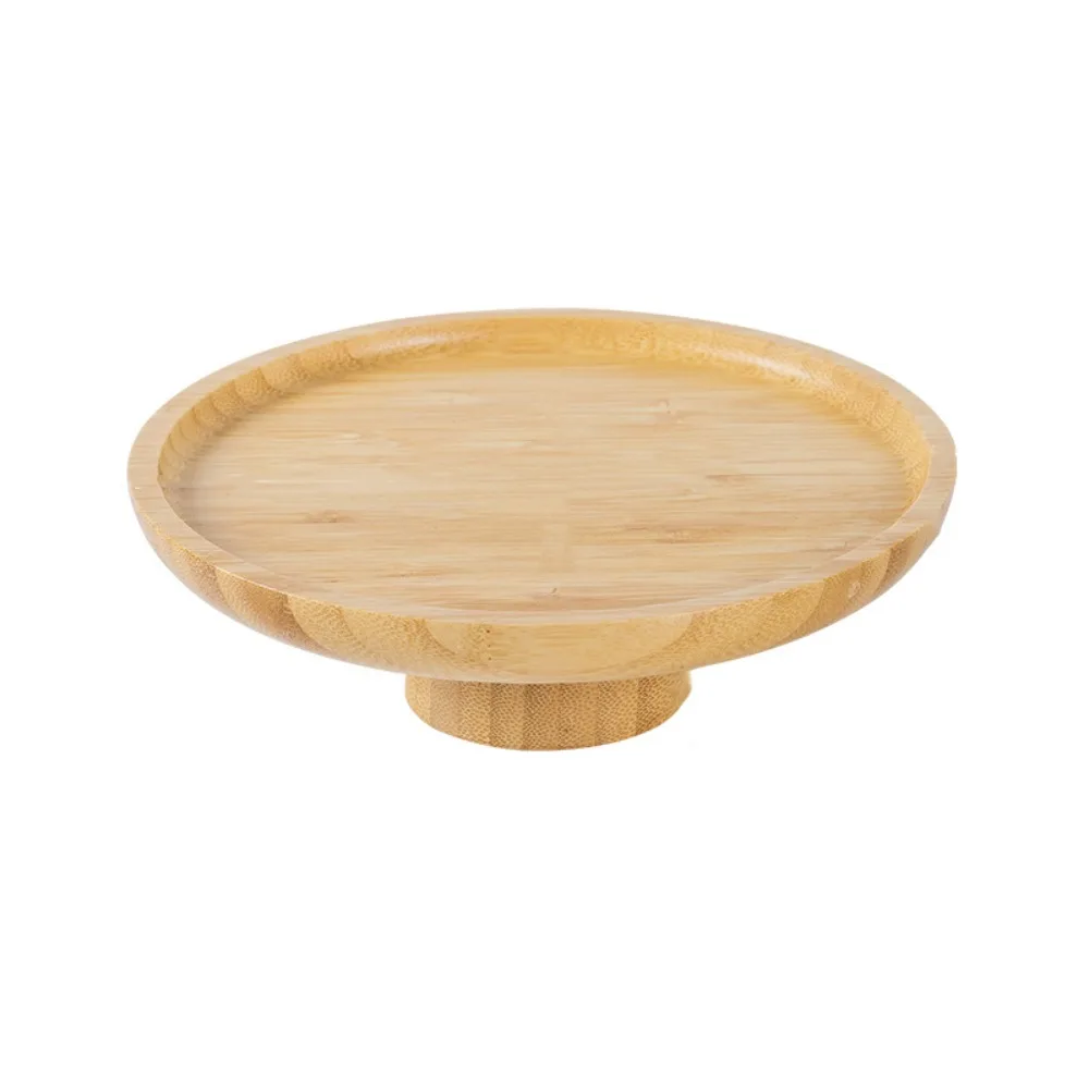 

Kitchen Organizer Retro Cake Display Tray Multifunctional Exquisite Round Cake Stand Wood Round/Square Dessert Plate Living Room