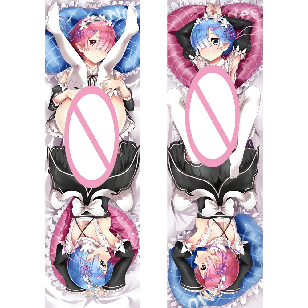 Dakimakura Anime Re:life In A Different World From Zero Rem Ram Cosplay Pillowcase Double-Sided Print Body Pillow Cushion Cover