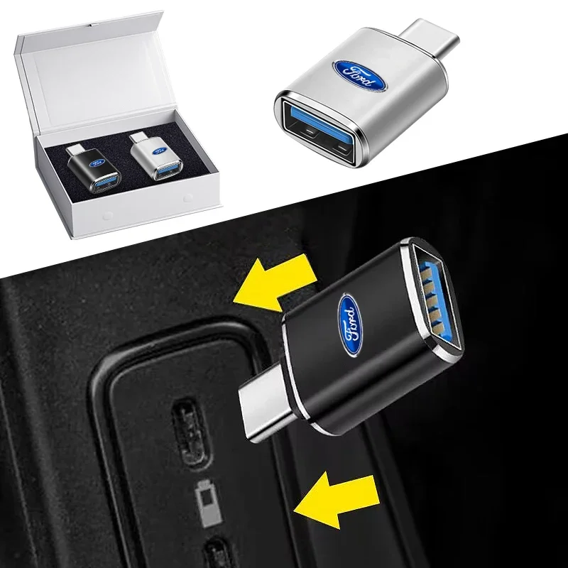 Auto Interior Goods Type C To USB 3.0 Car Charging Converter for Ford Mustang Raptor Fiesta Focus 2 3 4 Mondeo Ecosport Kuga