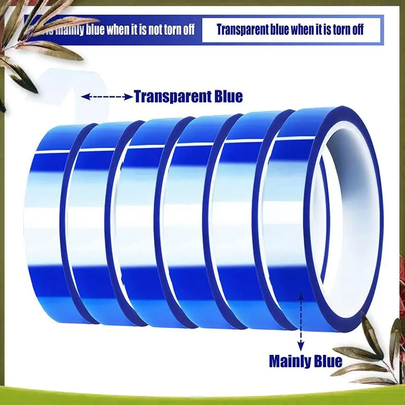 

New-12 Rolls 20Mm X33M Blue Heat Tape High Temperature Heat Resistant Tape Heat Transfer Tape For Heat Sublimation Press