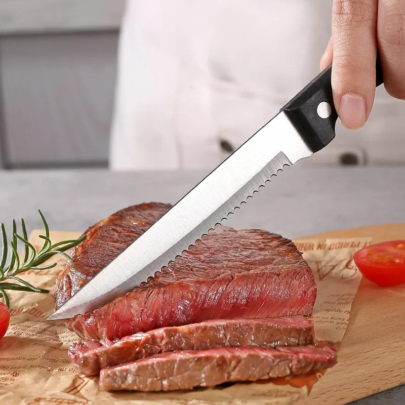 4/6/8/16Pcs-Set Steak Knives Cutlery Stainless Steel Sharp Serrated Dinner Knives Dishwasher Safe for Meat Bread Kitchen Knife view 5
