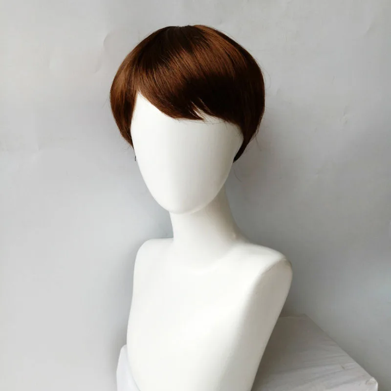 Natural Breathable Hair Extensions Synthetic Fashion Handsome Male Wigs Head Cover Short Straight Wig Hair Hat for Men