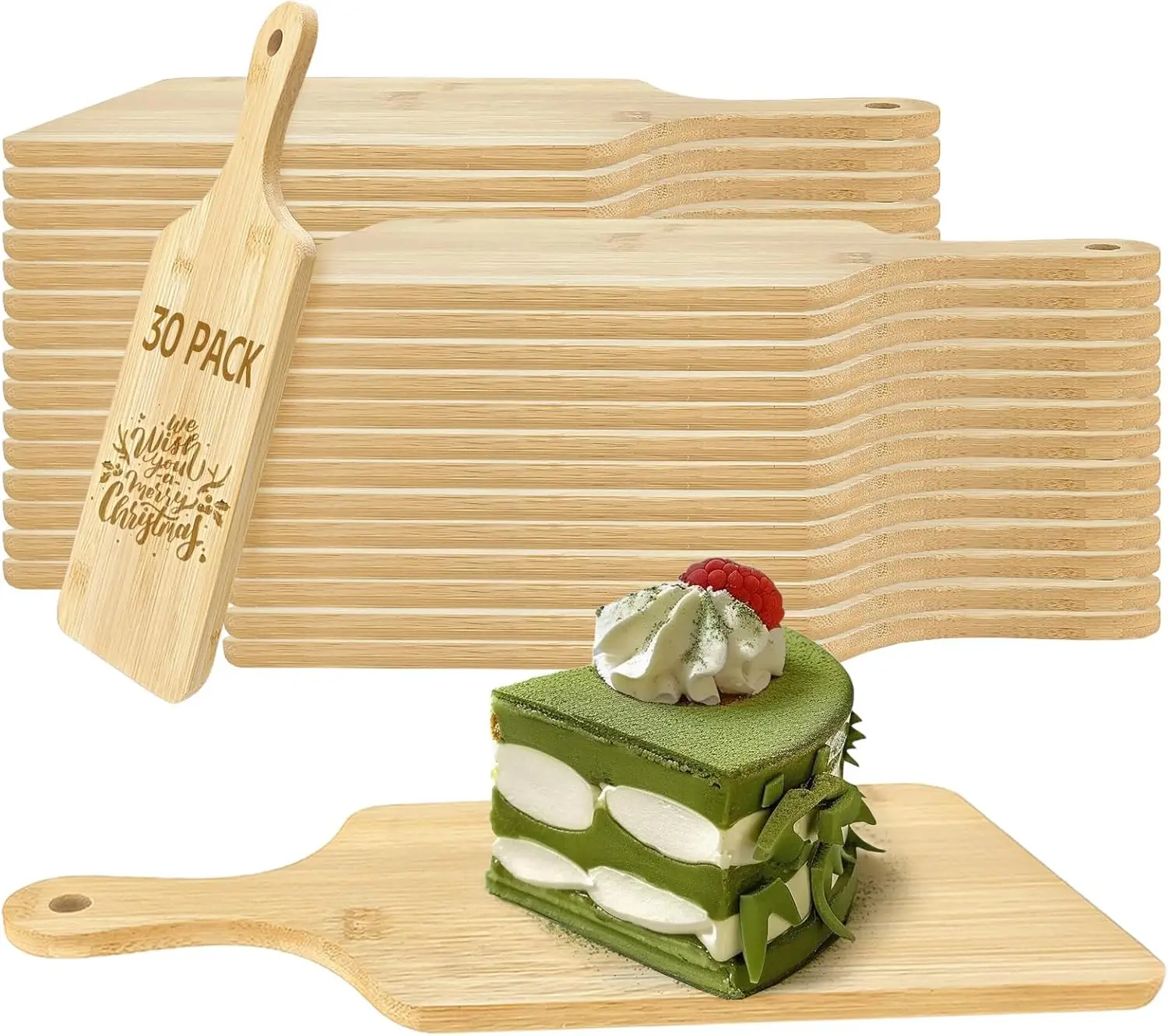 

30 Pcs Cutting Boards with Handle 11" x 5" Wood Chopping Board Bulk Charcuterie Wooden Boards Laser Engraving Serving Tr