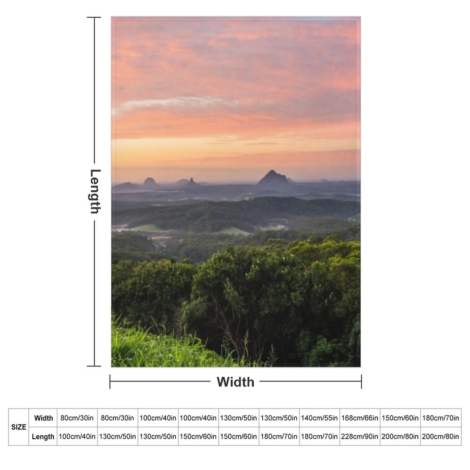 Mountains at Sunrise Throw Blanket couch cozy soft plush fuzzy picnic outdoor blanket