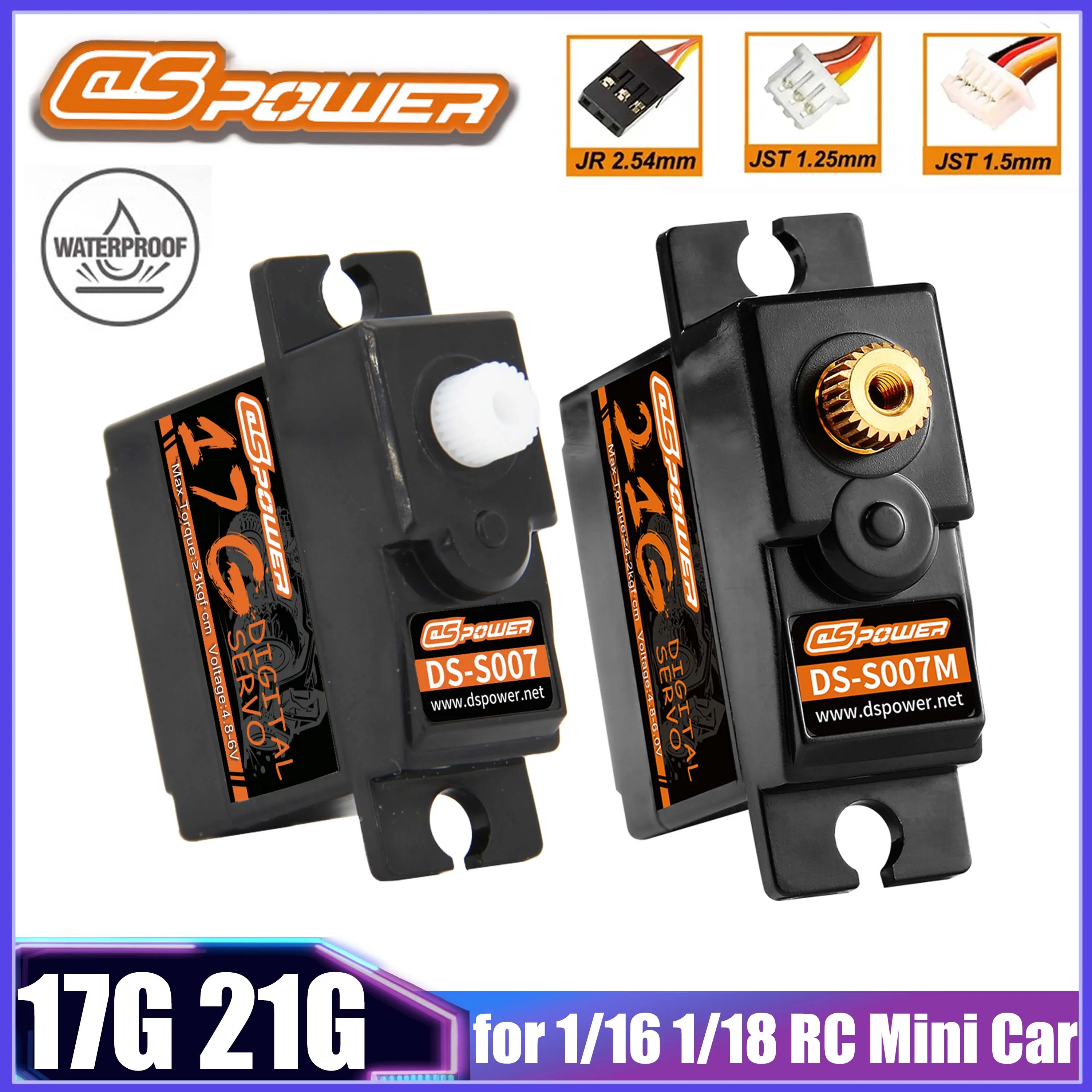 DSPOWER 17 جرام 21 جرام ميركو الرقمية مقاوم للماء سيرفو البلاستيك/العتاد المعدني ل 1/16 1/18 RC سيارة صغيرة شاحنة قارب روبوت نموذج ترقية أجزاء