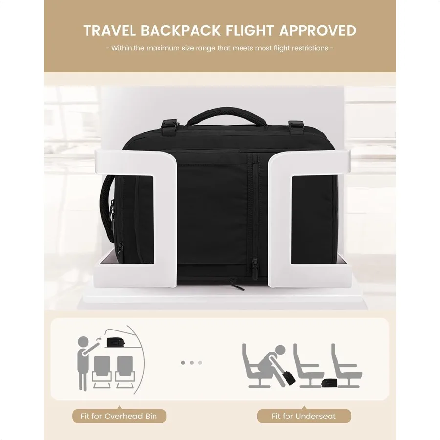 40L großer Reiserucksack für Damen und Herren, Handgepäck, Laptop-Rucksack