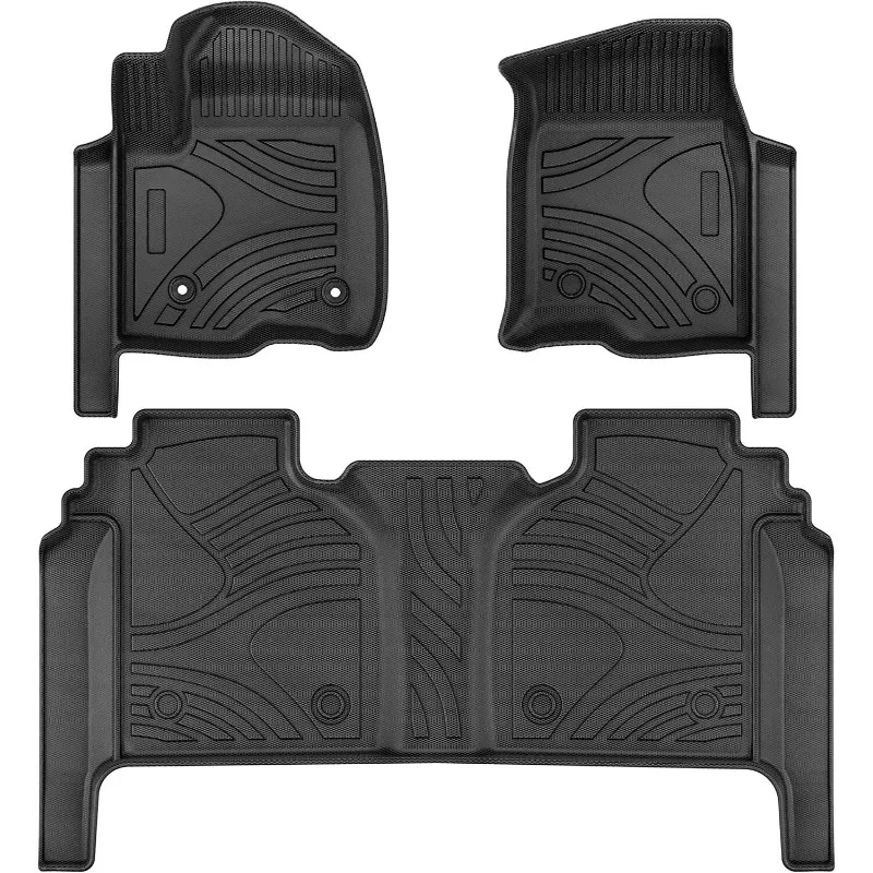 

For 2019-2024 Chevy Silverado Crew Cab Floor Mats w/ Underseat Storage Box Liner United States