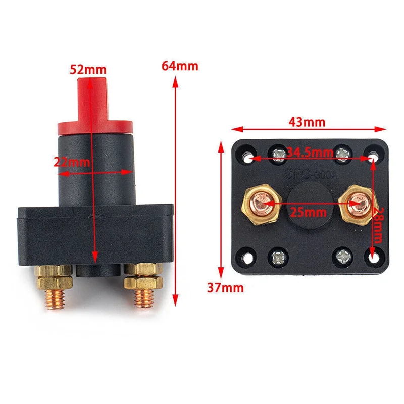 12V 24V 100A Current Battery Isolator Isolation Switch Disconnect Power Cut End Cut Off Switch Suitable For Boat Car Truck Yacht