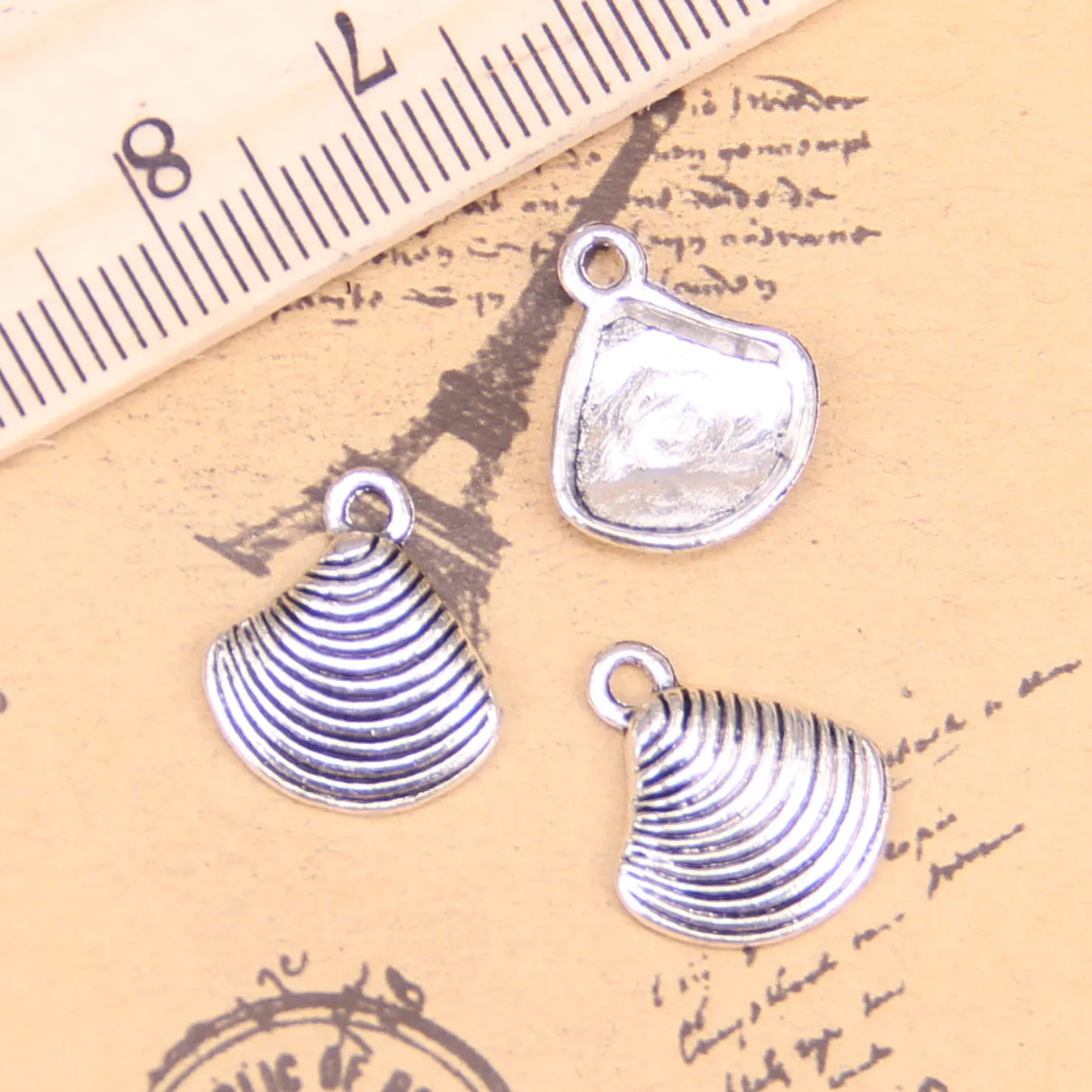 192pcs Jewelry Charms shell 15x13mm Antique Silver Plated Pendants Making DIY Handmade Tibetan Silver Jewelry