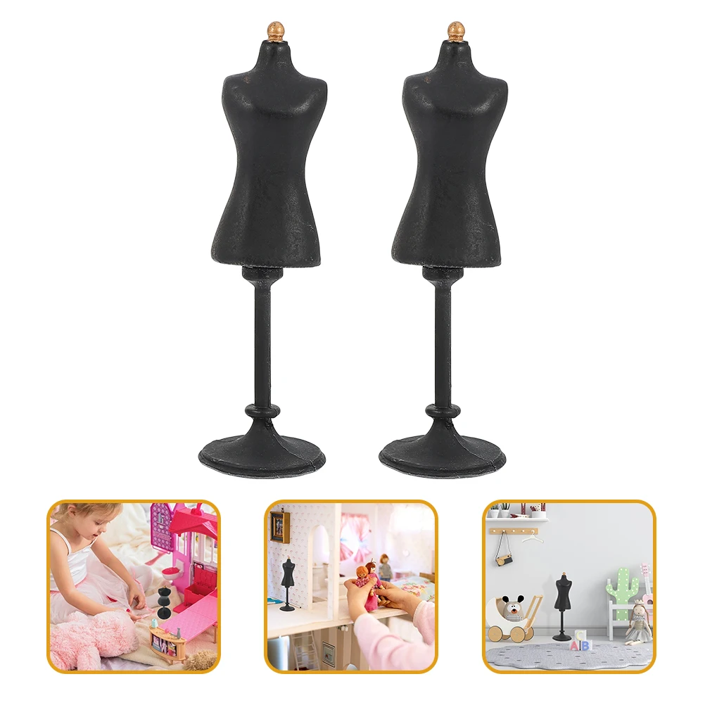 

2pcs Dollhouse Display Holder Support Mini Dress Model Clothes Mannequin Model Stand For Dollhouse 1:12 Accessory