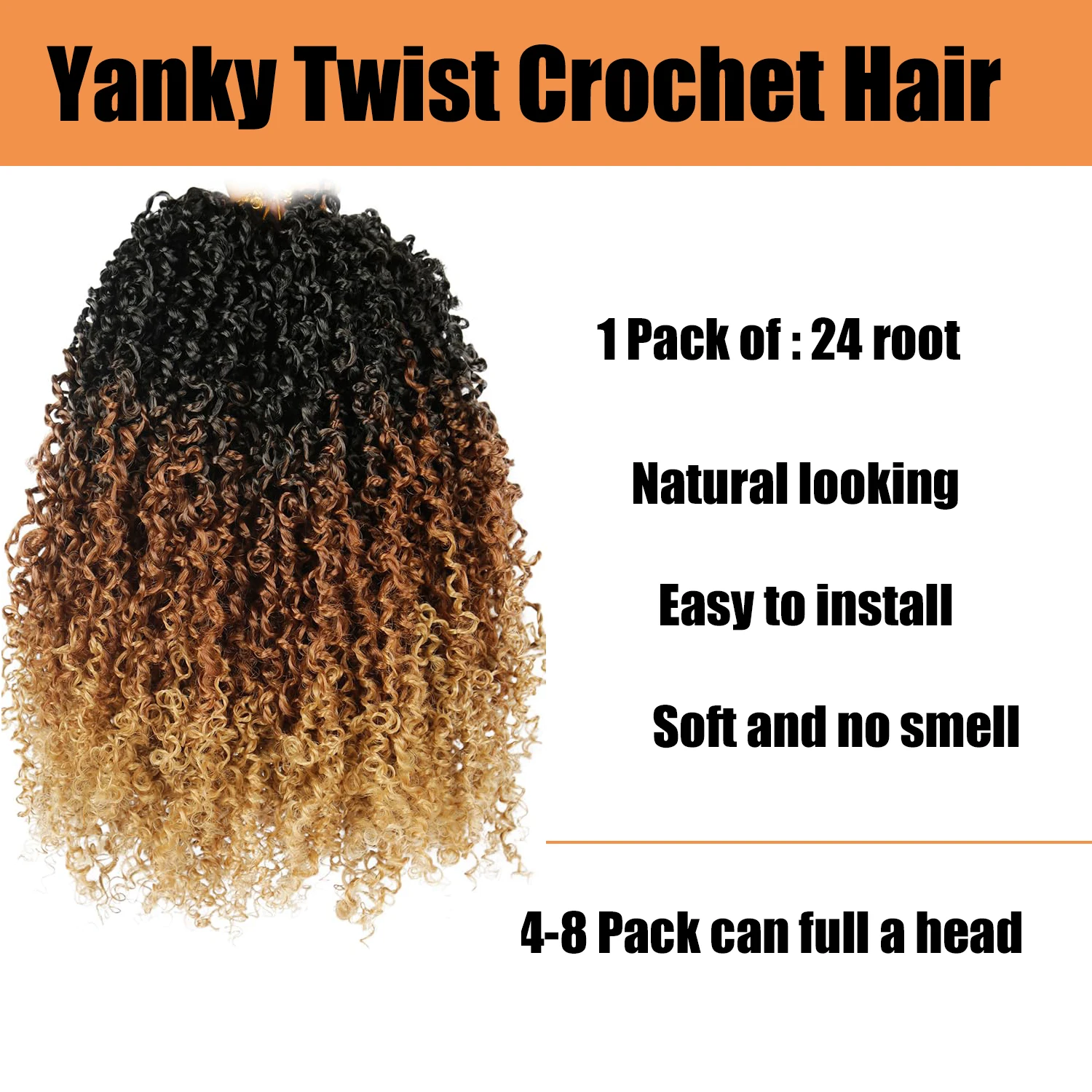 Yanky Twist Crochet Hair 1-6 Confezioni 24 Fili Pre-intrecciati Passion Twist Crochet Capelli Micro Spring Twist Crochet Capelli sintetici