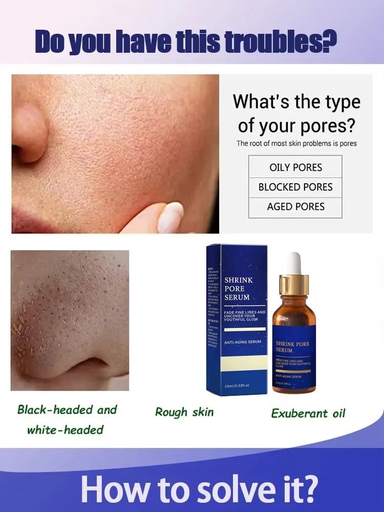 Pore Shrinking Serum Face Cream Anti-Aging Remove Wrinkle Removing Large Pores Whitening Moisturizing Facial Skin Care Product