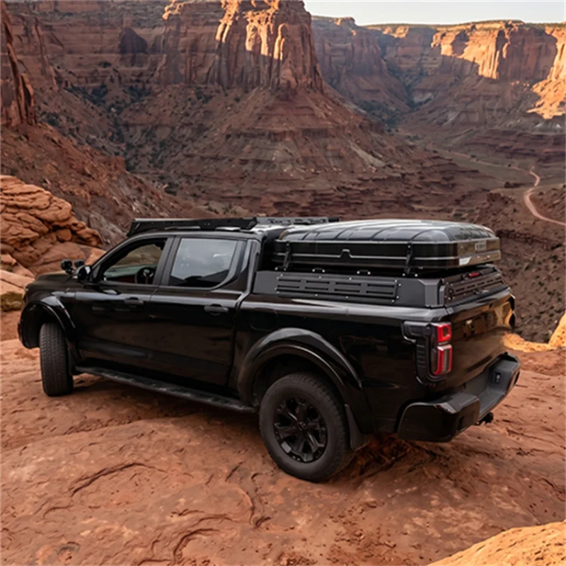 High‑Quality Waterproof Lockable Three‑Door Folding Aluminum Pick‑up, Practical Hard Truck Bed Topper Cover