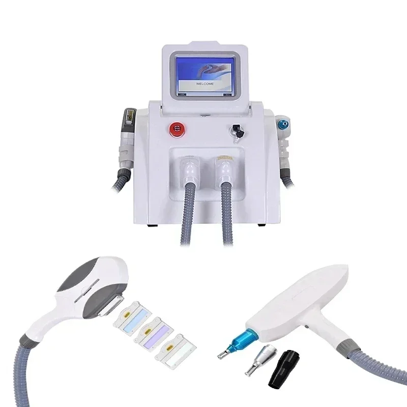 Hot Sale 2 In 1 IPL OPT Permanent Hair Tattoo Removal lasar Nd Yag  Portable ef Machine