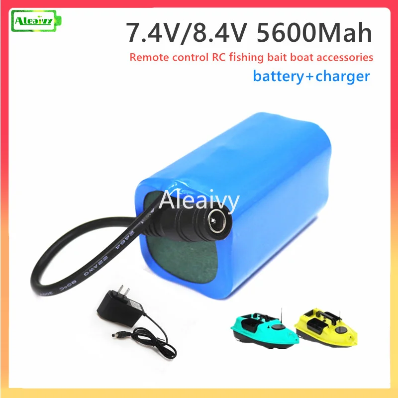 

7.4v/8.4v 5600Mah 18650 Battery For T188 T888 2011-5 V007 C18 H18 So on Remote Control RC Fishing Bait Boat Parts with charger