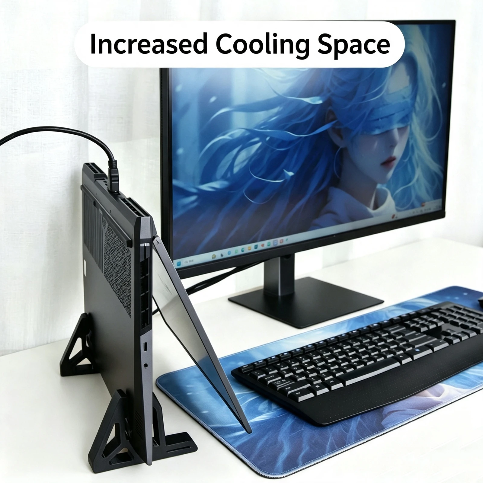 Laptop Vertical Stand Dual‑Use Desktop Holder With Anti‑Slip Strip For Laptop Tablet Phone Space‑Saving Upright Support Bracket