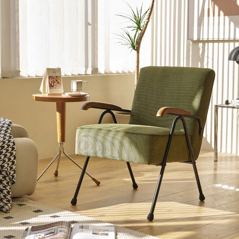 Modern Armchair High Back Colored Pattern Metal Legs Bedroom Dining Room