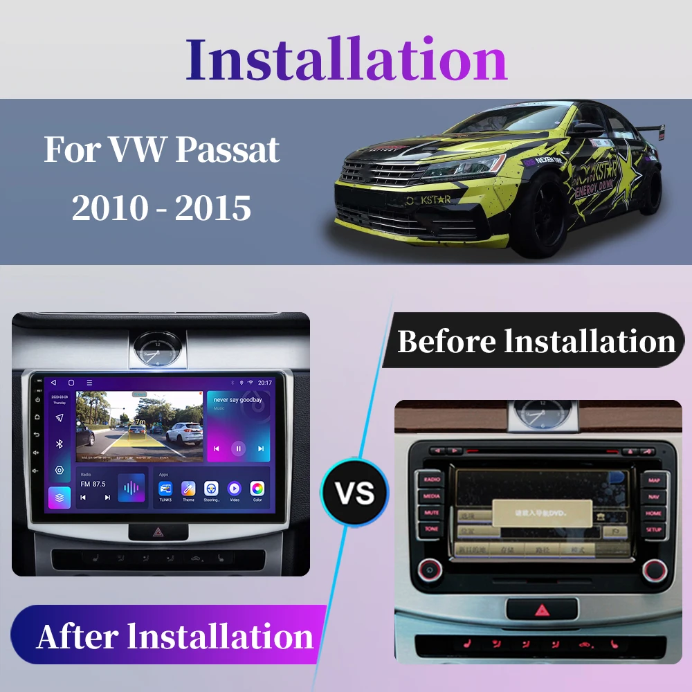 For Volkswagen Passat B7 B6 CC 2010 - 2015 Android Car Radio Multimedia Player Navigation GPS Carplay Touch Screen Auto Stereo