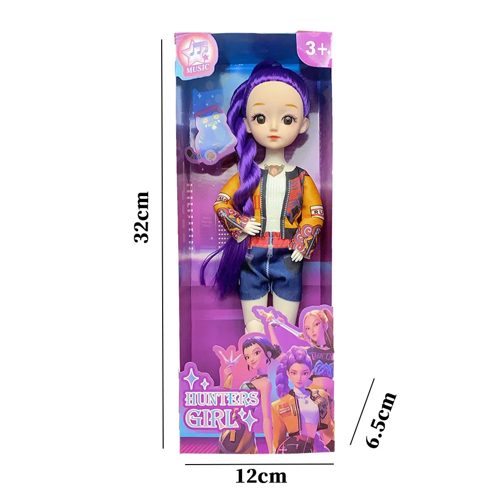 Nieuwe Pop Speelgoed Kpop Demon Hunters Leuke 1/6 BJD Pop Action Figure Speelgoed 3D Ogen Verlichting Muziek Thema Lied Serie Kinderen Gift