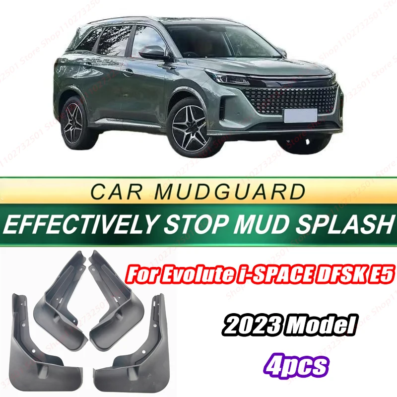 Pour Evolute i-SPACE DFSK E5 Modèle 2023 – Lot de 4 Bavettes Garde-Boue Avant et Arrière – Accessoires Auto