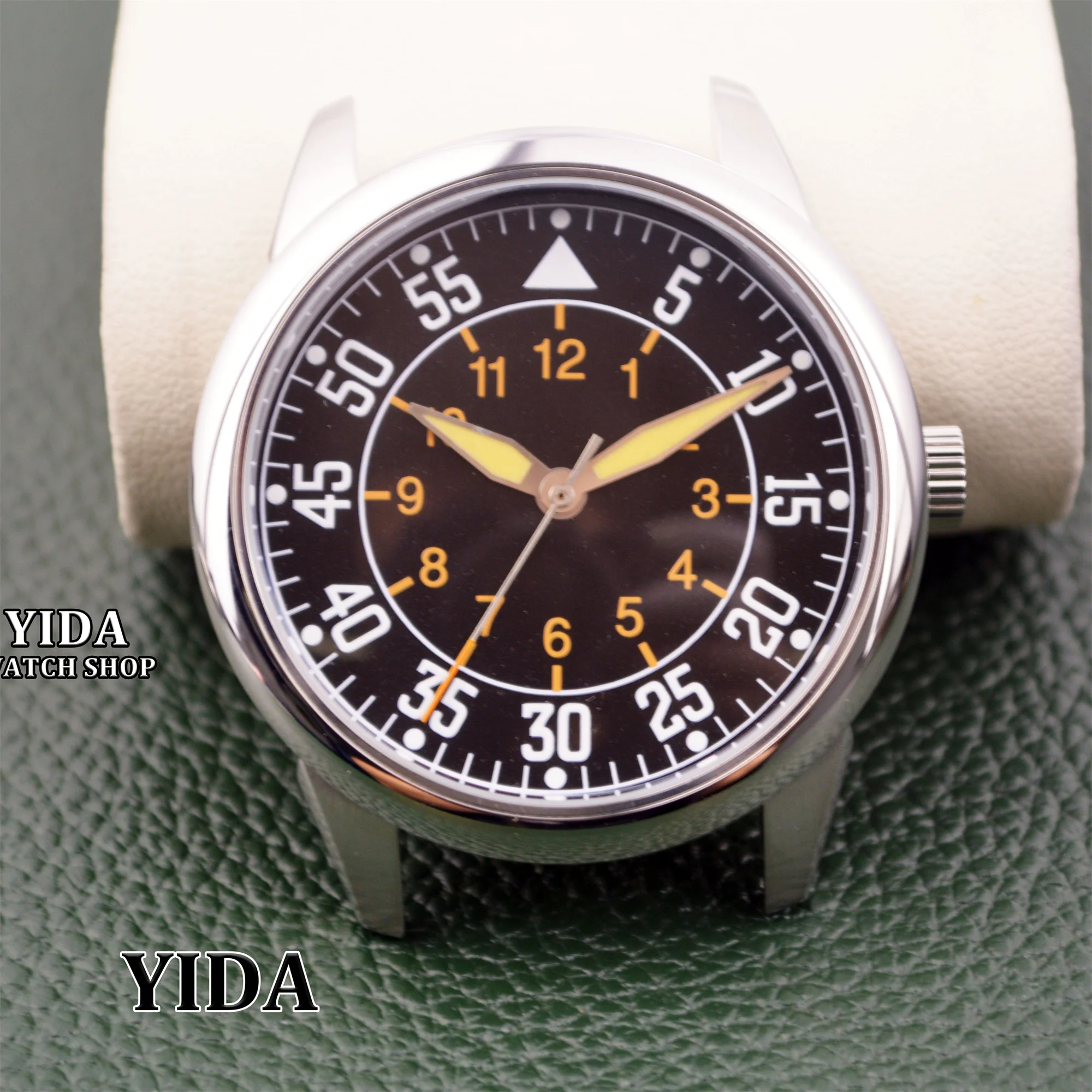 

42.7mm NH35 Case Green Luminous Dial Hands Stainless Steel 50M Waterproof WatchCase for Mark XX fit NH35 Movement Watch Parts