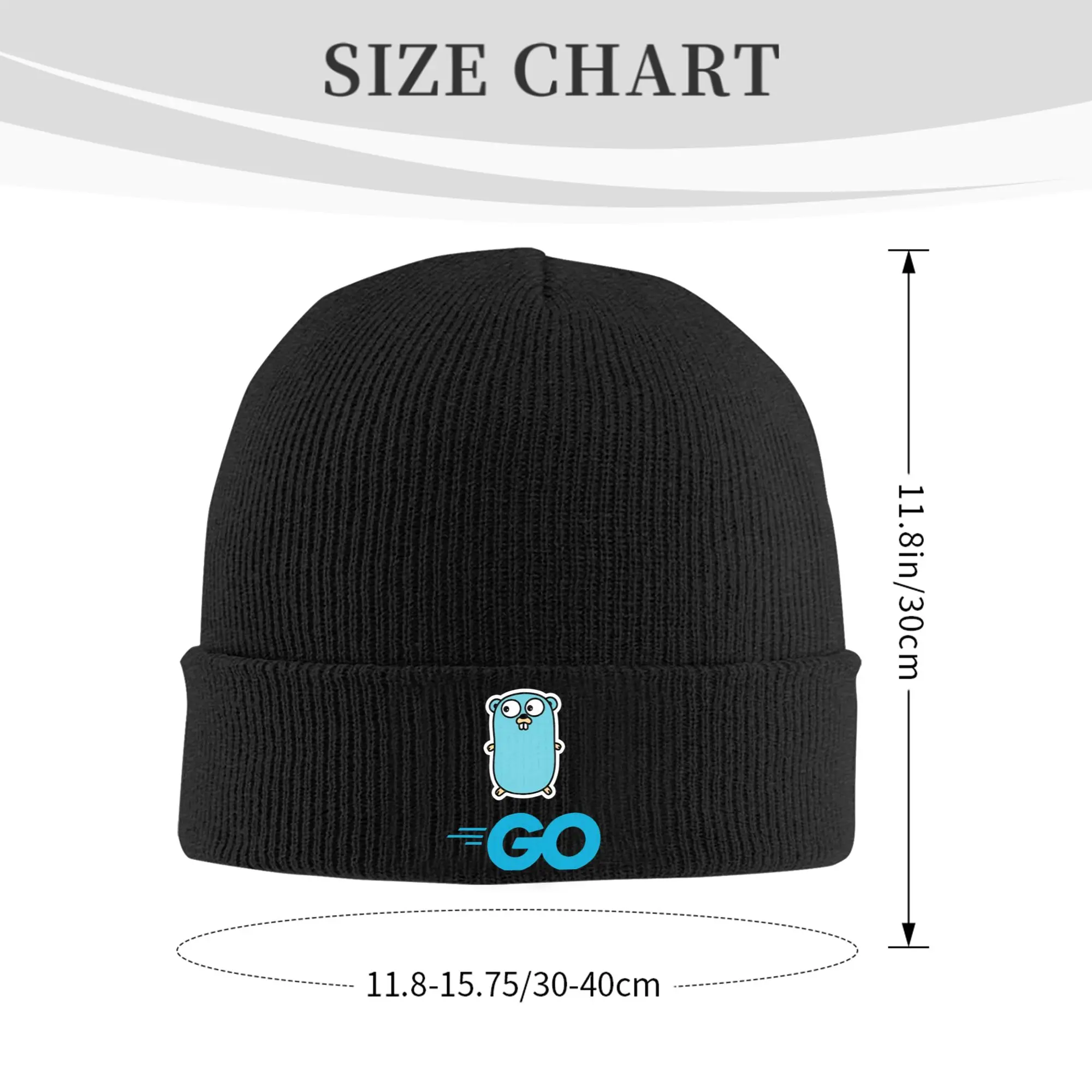 Golang Gopher programming language  Rib Knit Cuffed Beanie For Women Men  Winter Knitted Beanies Caps