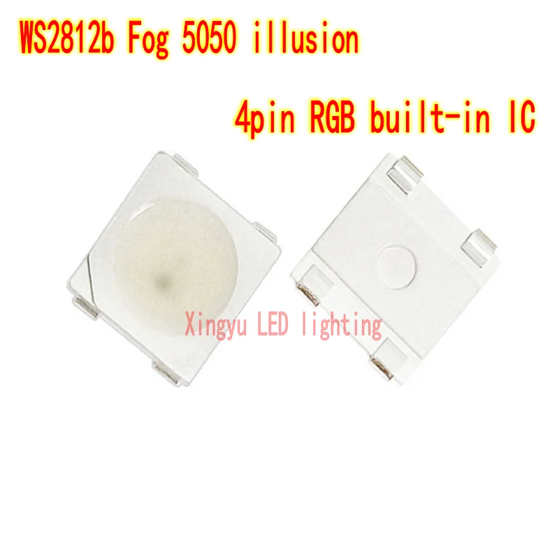 Fog WS2812b frosted 5050 slide lamp beads 5V 4-pin RGB built-in driver IC highlight LED light package