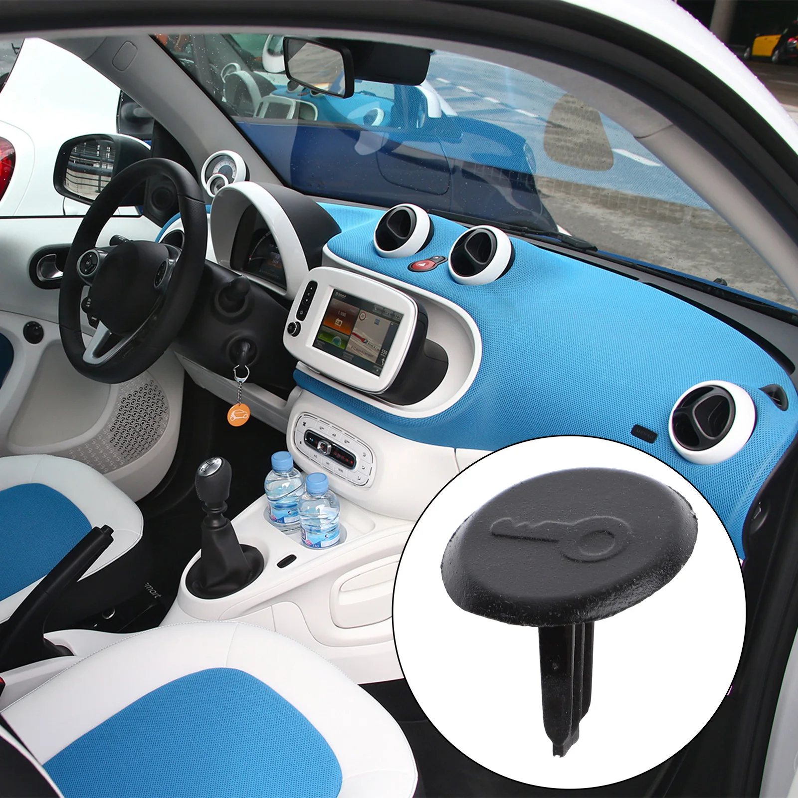 1pc Car Driver Side Door Handle Lock Key Slot Cover-A4537230008 4537230008 For Smart For Fortwo 453 Replacement Auto Accessories