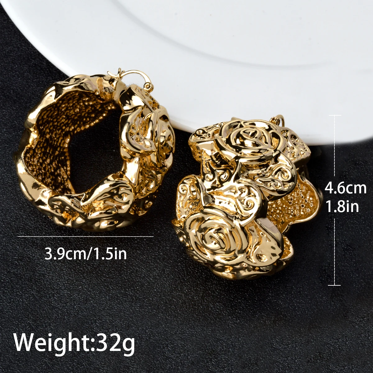 Sunny Jewelry Fashion Lady Hoop Earrings Gold Plated Flower Round Earring African Women Party Wedding Anniversary Jewellery Gift
