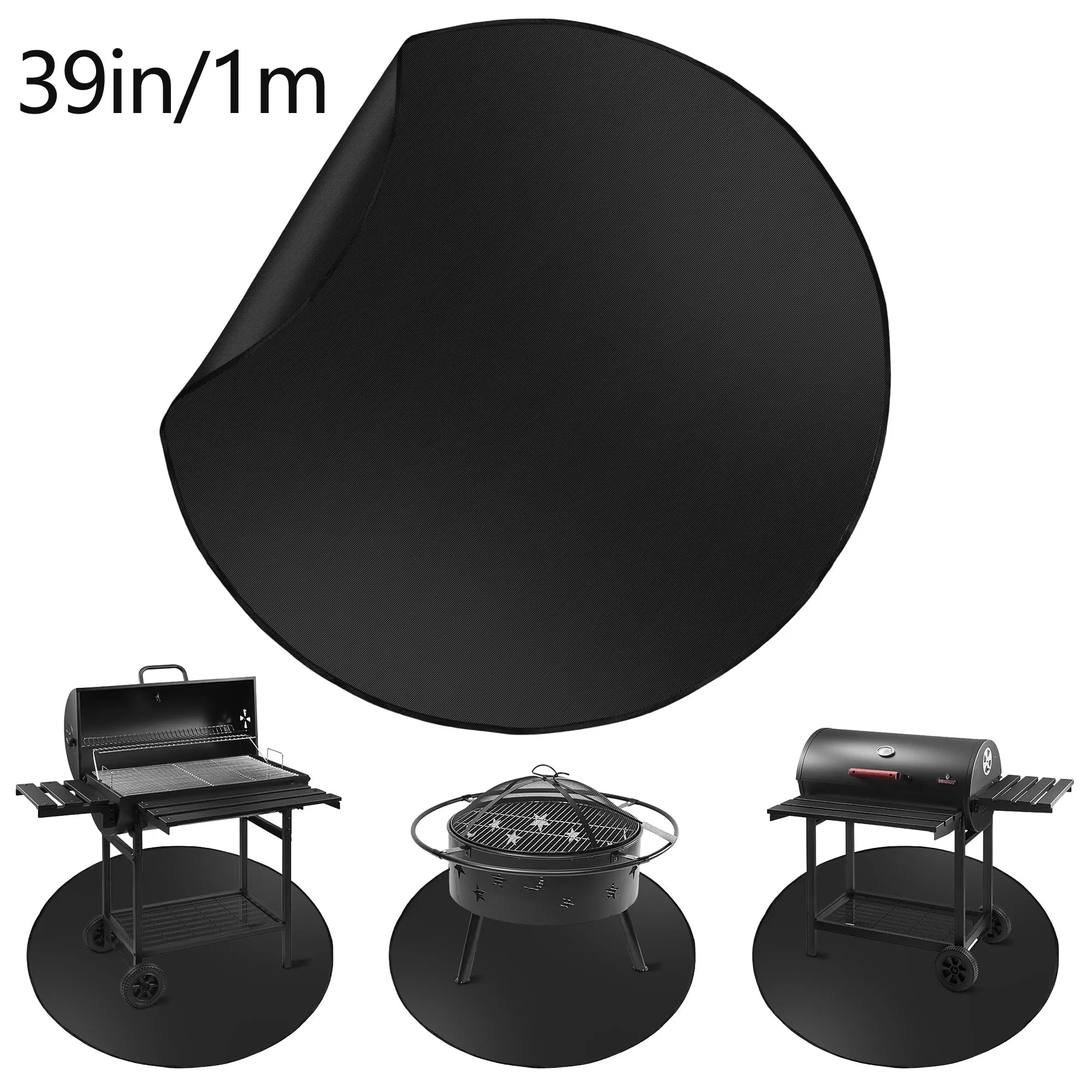 Round Fireproof Mats for Under Grill 3 Layers  Pads to Protect Your Outdoor Decks Patios Surfaces Durable Fire Pit Mats for BBQ