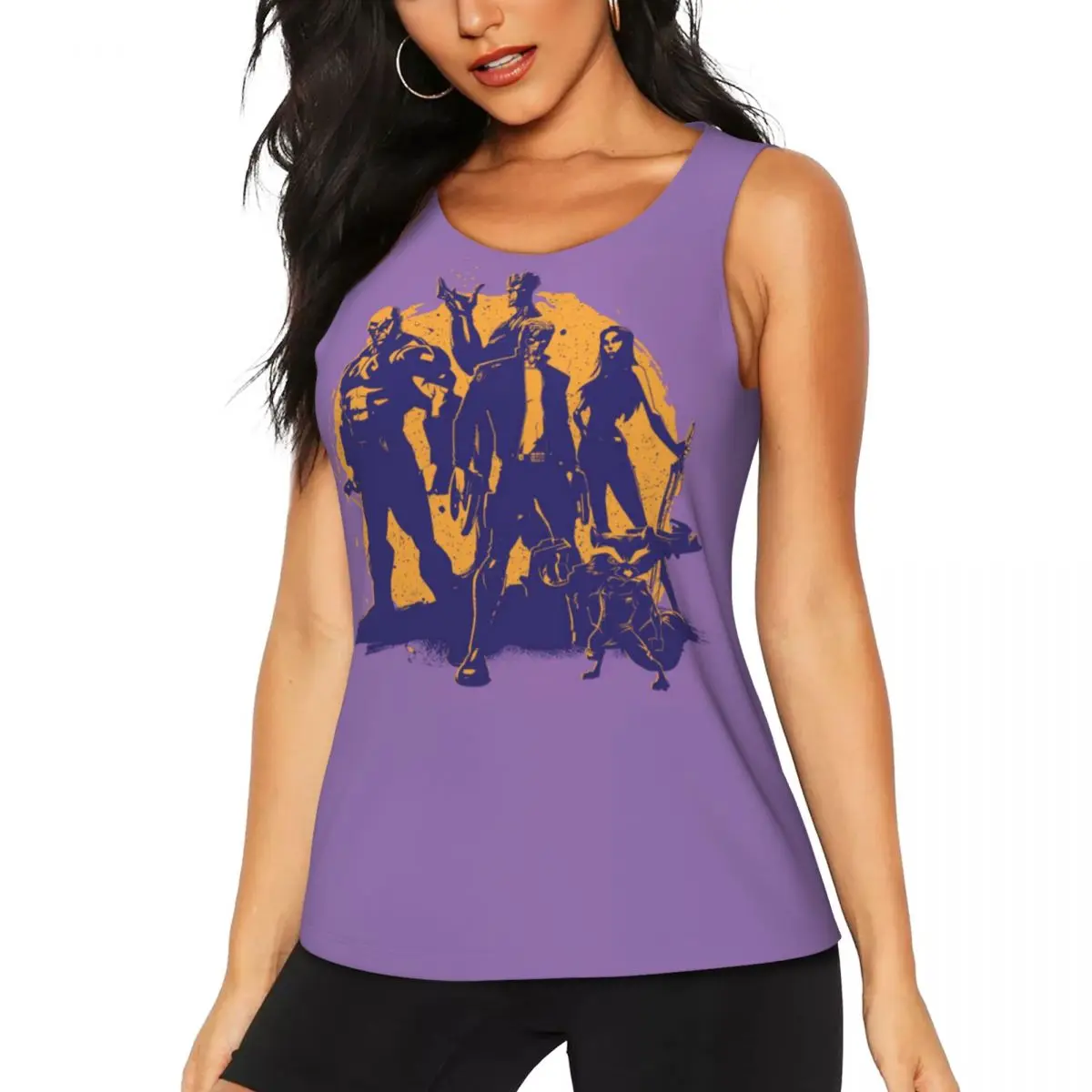 

Custom Guardians Of The Galaxy Groot Gruop Yoga Shirt for Women Athletic Gym Tank Tops