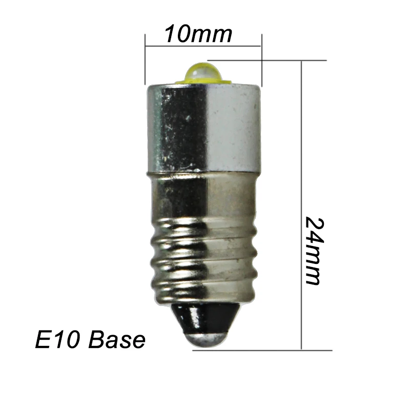 2X Ampoule E10 Led Bulb 3V 6V 12V 24V Super 5W 3535 Flashlight Torch Headlight Car Auto Interior Exterior Light Head Lamp 6 12 V