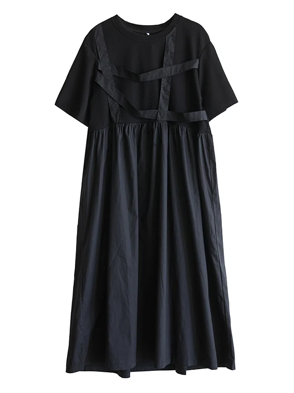 Faionable Grote Maat Gebreide Dr vrouwen Zomer Afslanken Lange Rok Belted k Sle Pendelen Koreaanse Sle Splice Dr