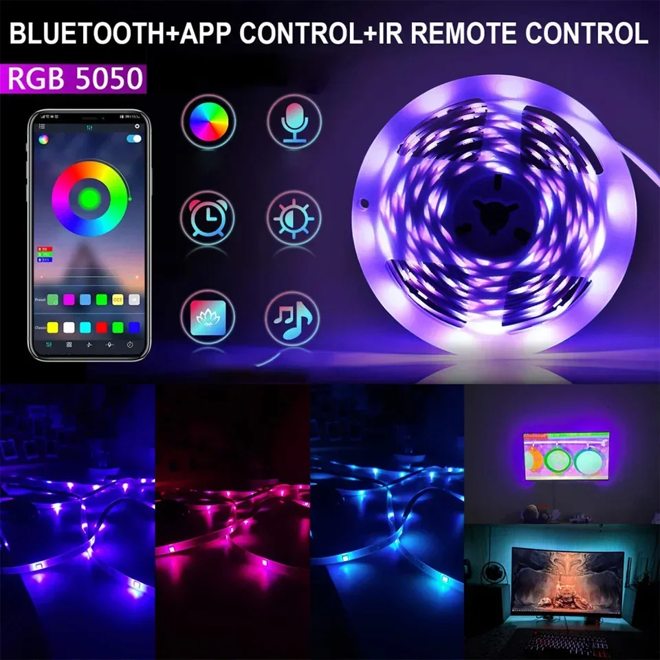 USB LED Light Strip RGB USB BluetoothLED BacklightTV Control Desk Light LED Bar LightRGB Game Room Decoration Xiaomi Diode Strip