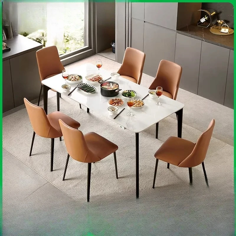 

Lin's Home Furnishing Simple Slate Dining Table and Chair Home Living Room Variable Round Table Furniture Advanced Lin's Wood In