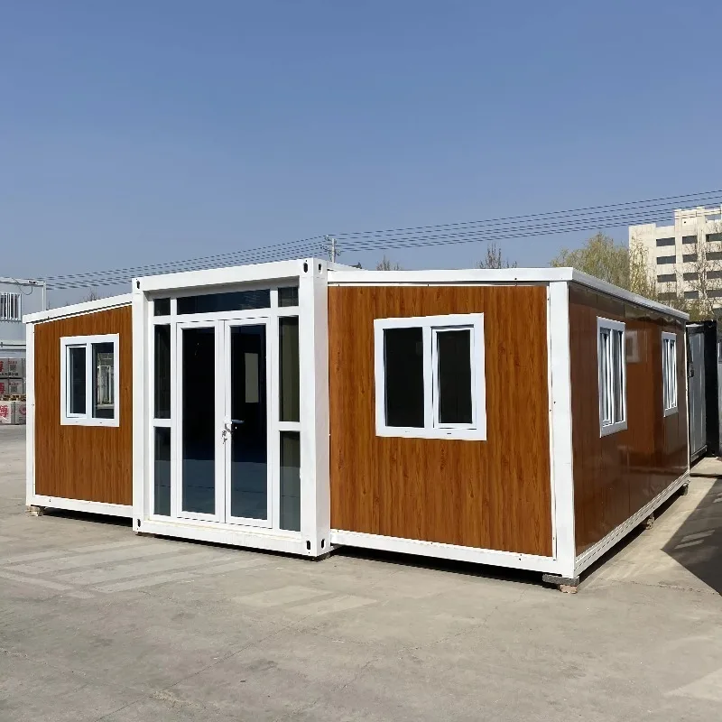 The Best-Selling Chinese Warehouse Container Room with 2 Bedroom Folding Wings Prefabricated Expandable House