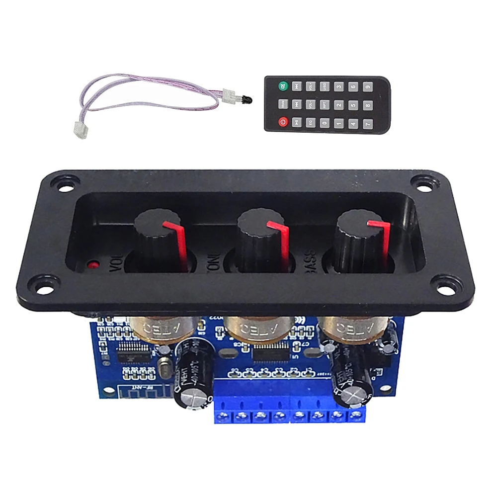 2.1 Kanaals Digitale Versterker Board met Afstandsbediening 2x25 W + 50 W BT5.0 Subwoofer Klasse D Versterker Board DC12-20V