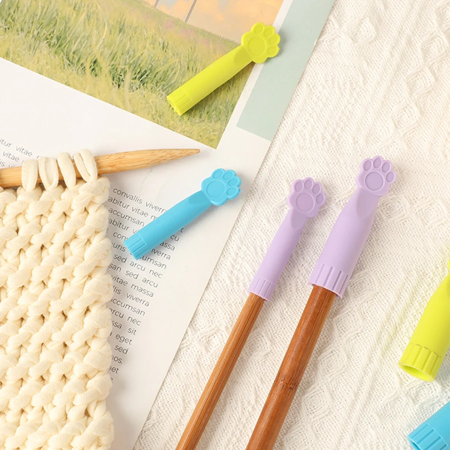 

knitting Needle Blockage Cat Claws Love Gestures Shape needle cap DIY Handmade Knitting Needle Tool knitting Accessories