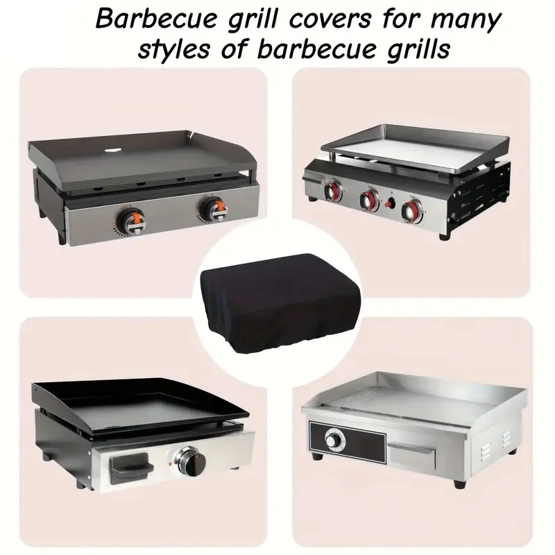 Heavy-Duty Oxford Fabric BBQ Grill Cover with Drawstring Closure -  Dustproof & Weather-Resistant