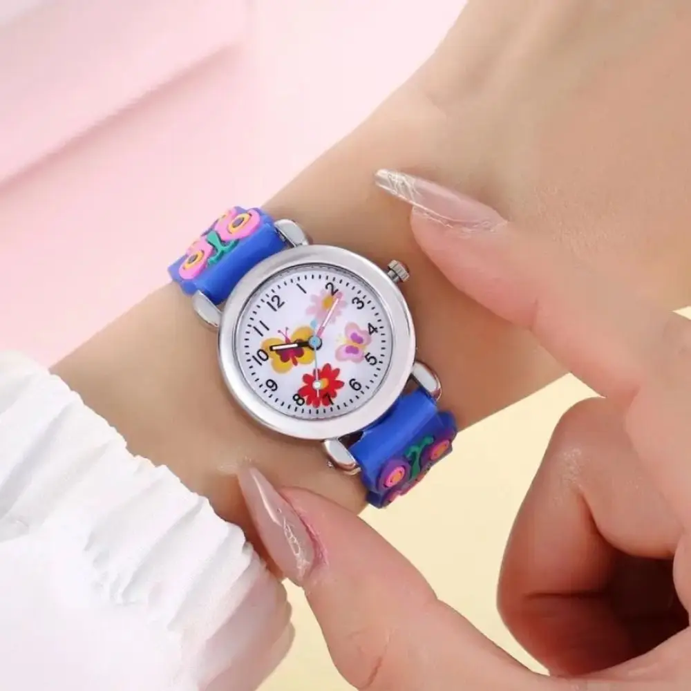 High Quality Plastic Watchband Wristwatch Round Cartoon Quartz Watch Cute Casual Clock