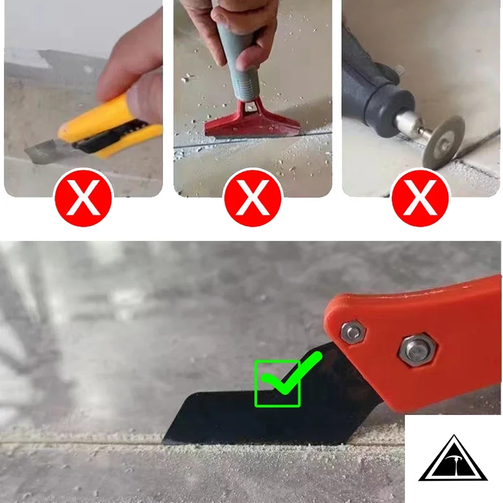 Professional Tile Gap Repair Hook Knife for Cleaning Removal Old Grout Tungsten Steel Joint Notcher Hand Construction Tools