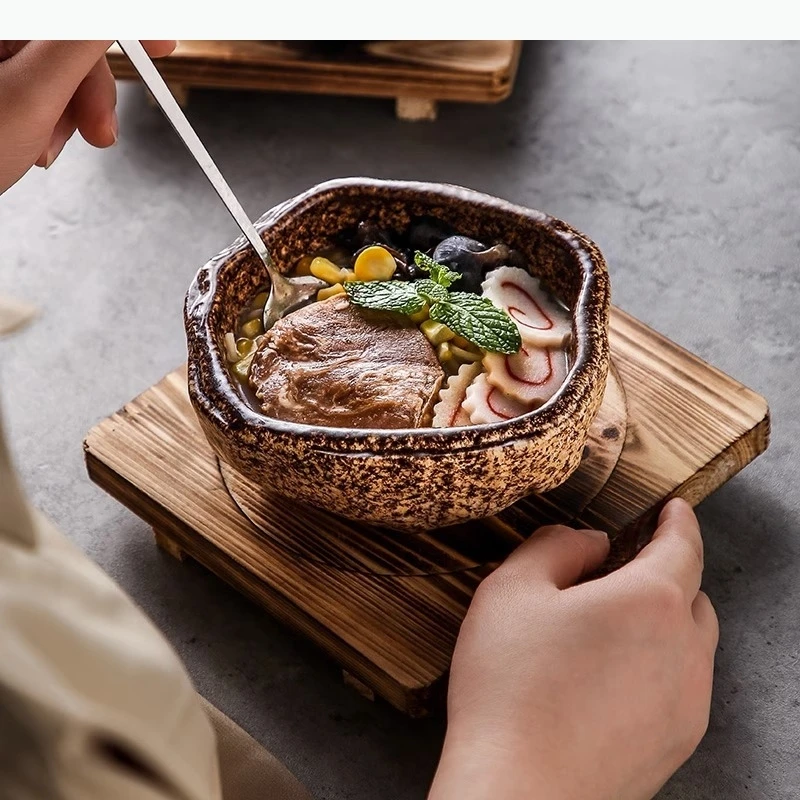 نمط السيراميك غير النظامية حساء سميك الحلوى وجبة خفيفة السلطانيات السوشي أطباق أدوات المائدة المتخصصة