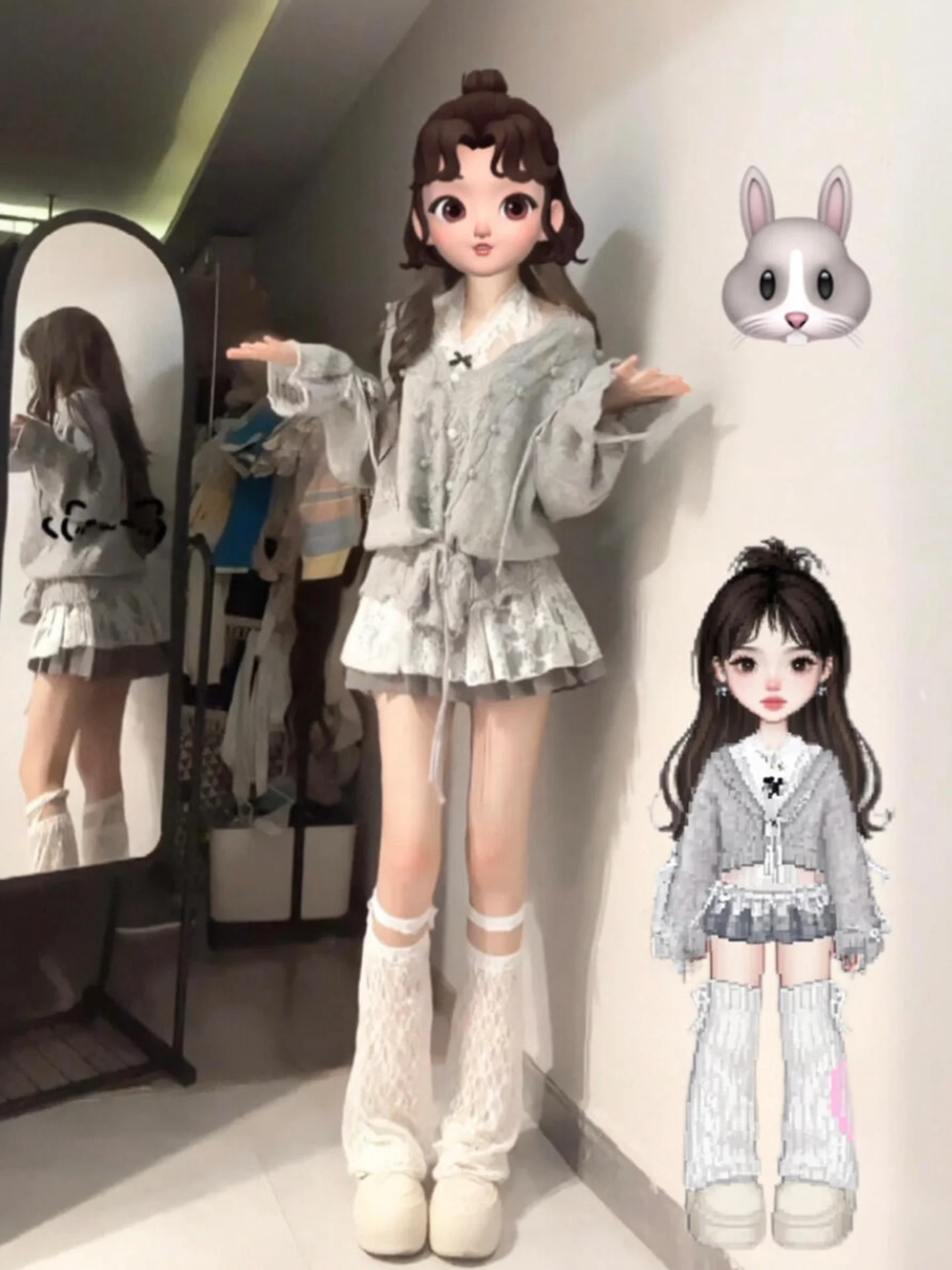 

Вязаный комплект для глаз, женский студенческий комплект, ранняя осень, модный утягивающий ор кардиган, длинный светящийся узл, для поездок на работу Sle