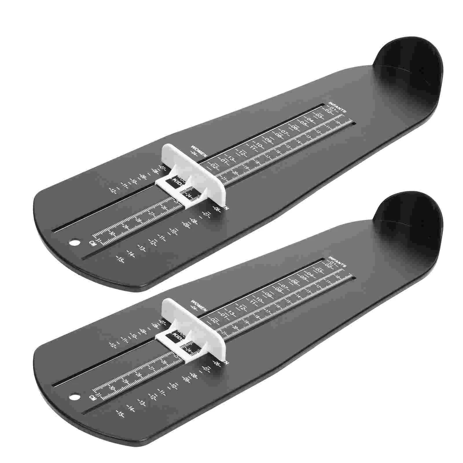 2 Pcs Shoes Measurer Feet Size Measuring Ruler Foot with Chart Plastic Measurement Device Kids Gauge and Women