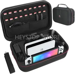 HEYSTOP Carrying Storage Case Compatible with Nintendo Switch/Switch OLED Model, Switch Case with Protective Travel Carrying Bag