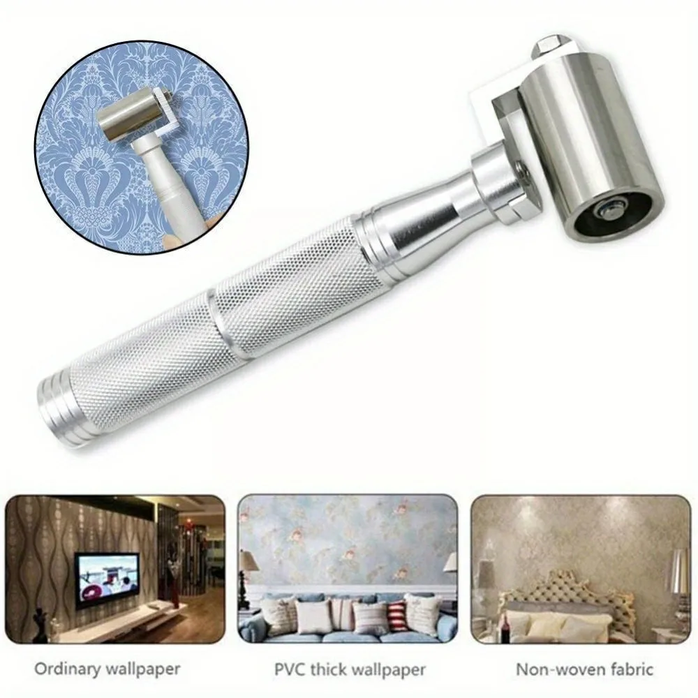 3.4/4cm steel plate roller for wallpaper stainless steel roller wallpaper construction tool seam flat roller with bearing