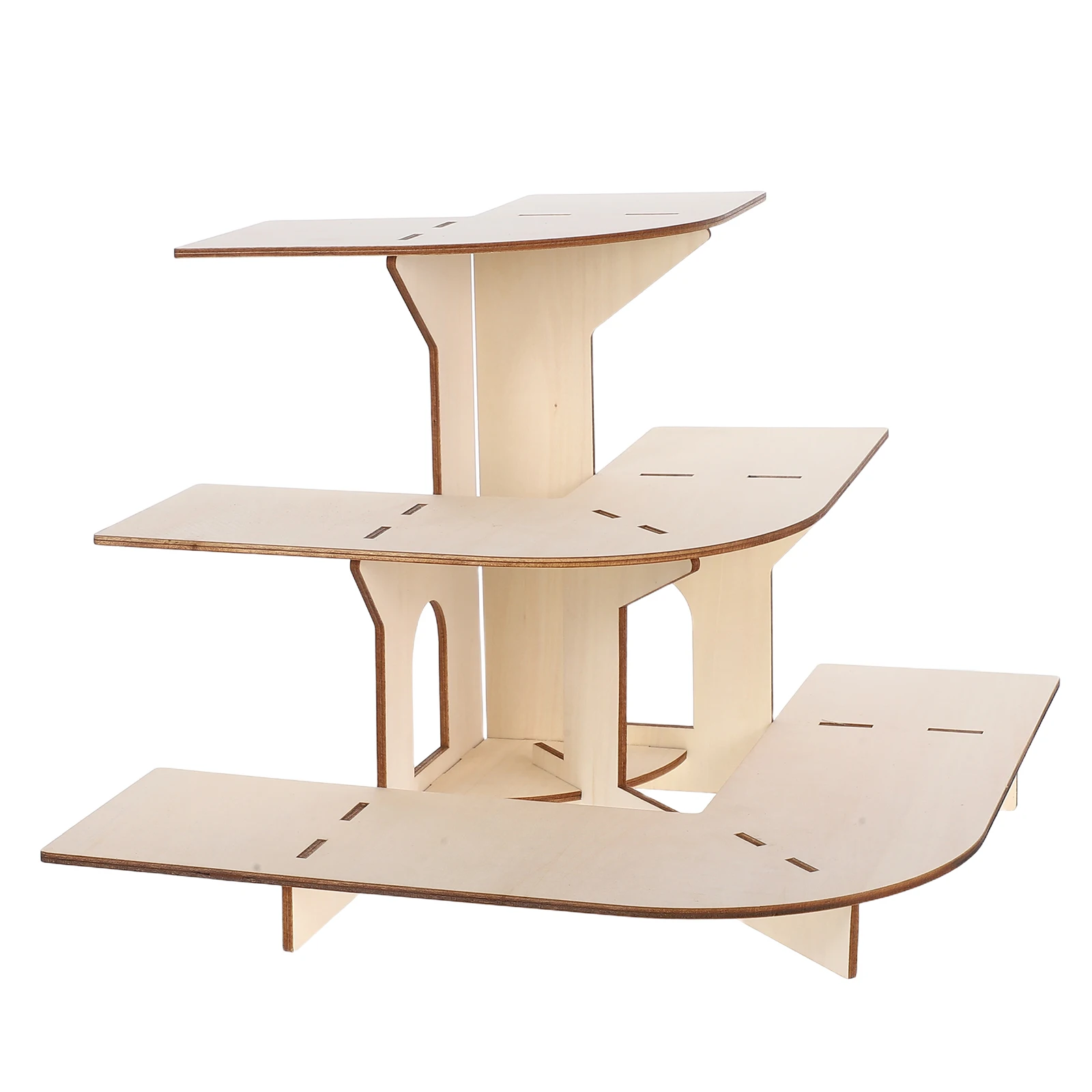 

Wooden Retail Display Stand 3 Tier Shelves Desktop Organizer Jewellery Earring Holder Perfume Storage Table Counter Showcase